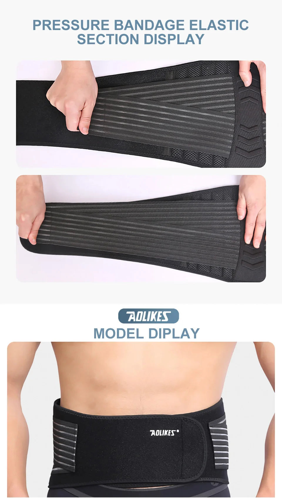 AOLIKES Adjustable Back Lumbar Support Belt