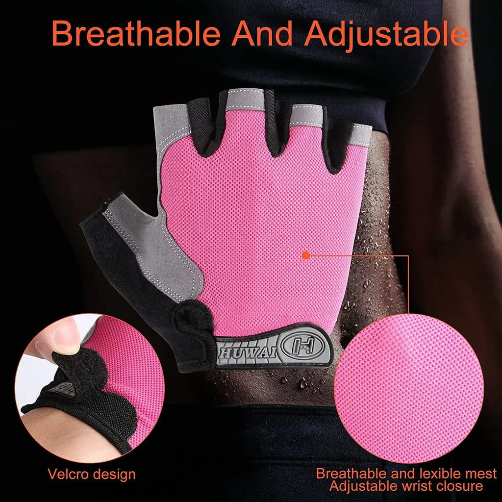 Fingerless Gym Gloves Women Men Weightlifting