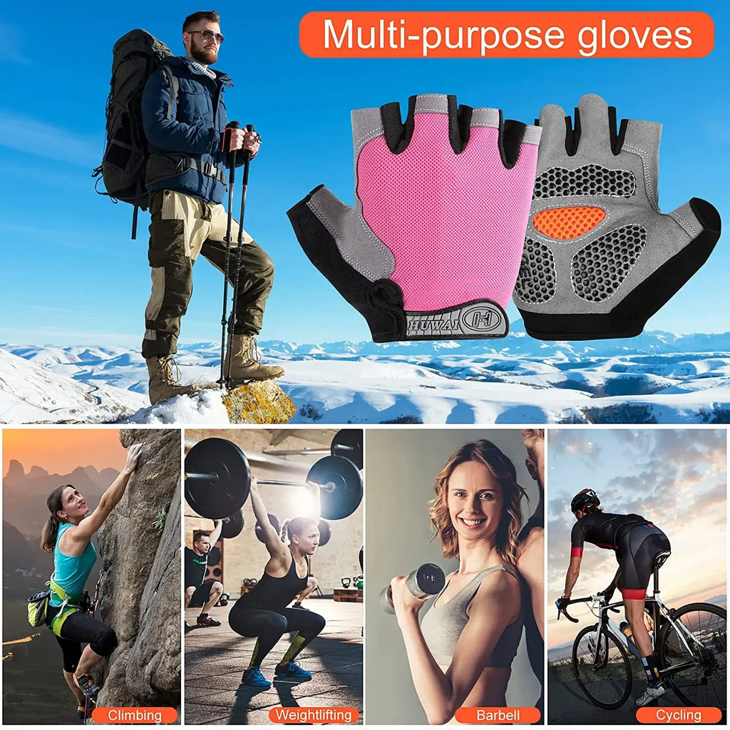 Fingerless Gym Gloves Women Men Weightlifting