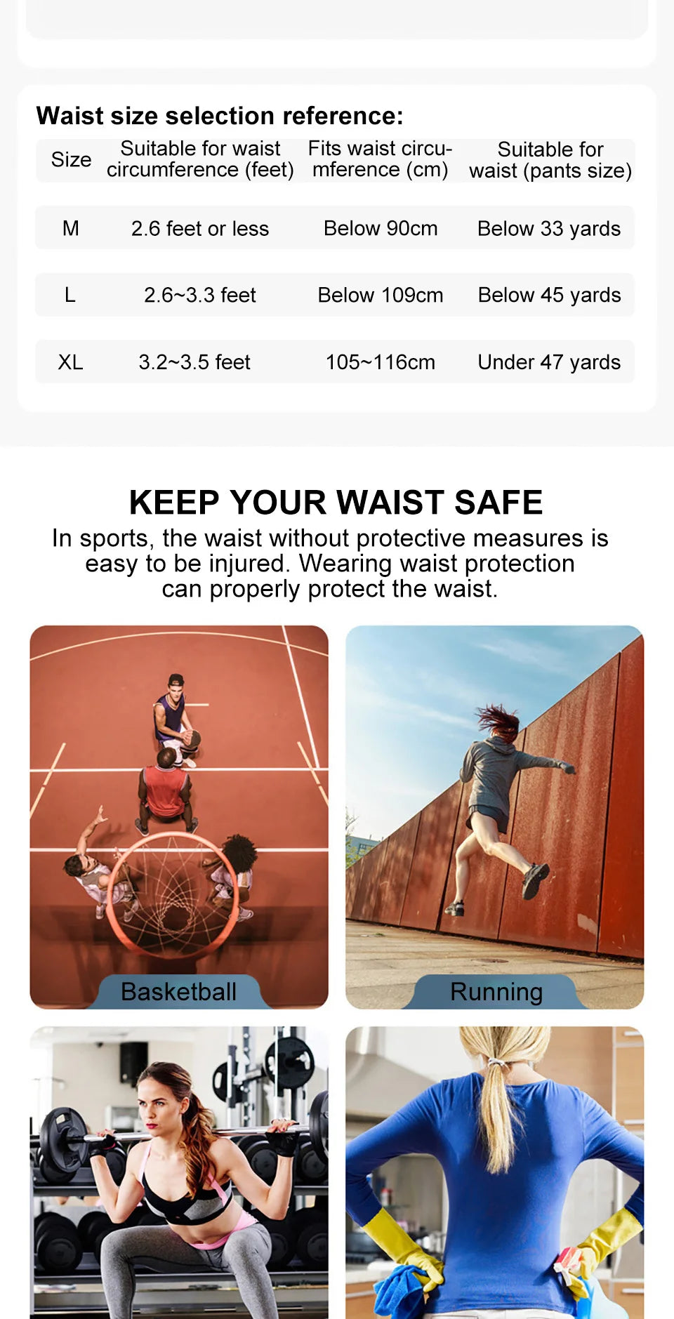 AOLIKES Adjustable Back Lumbar Support Belt