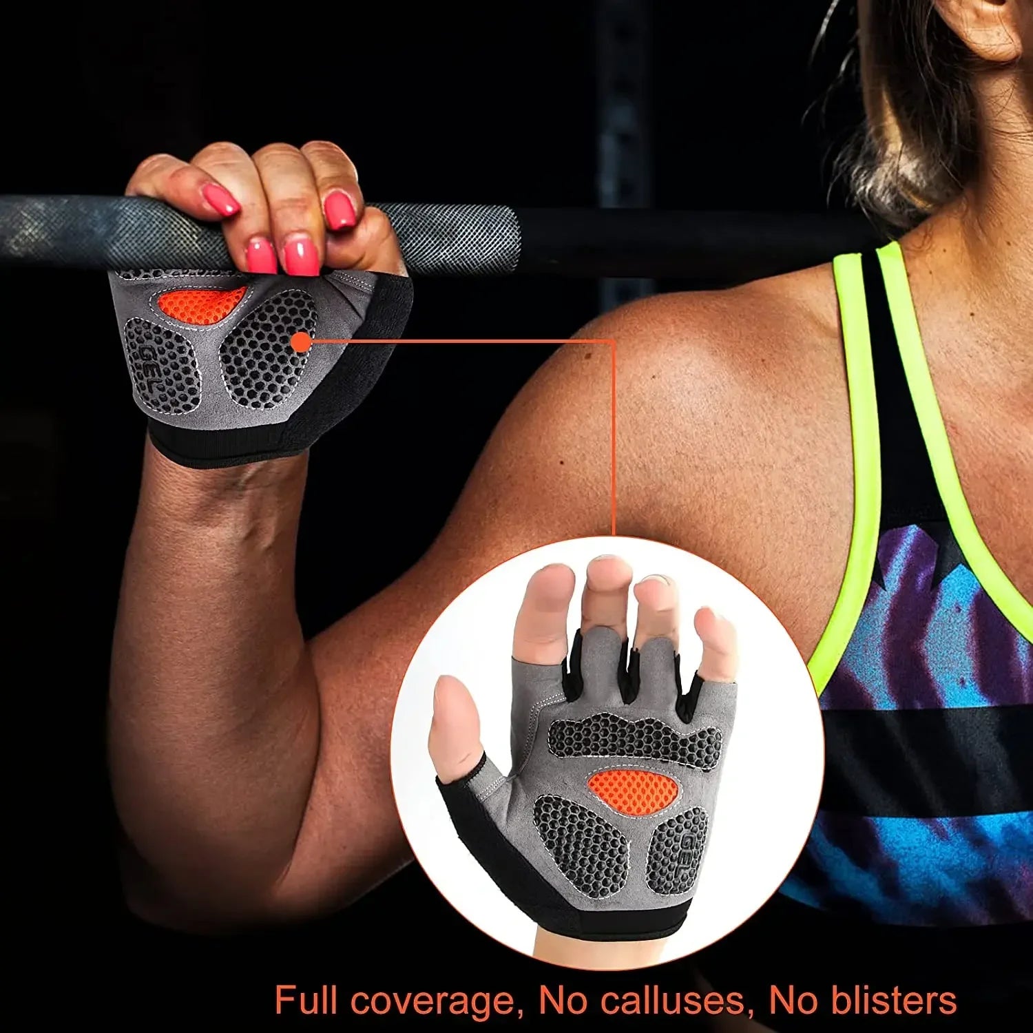 Fingerless Gym Gloves Women Men Weightlifting