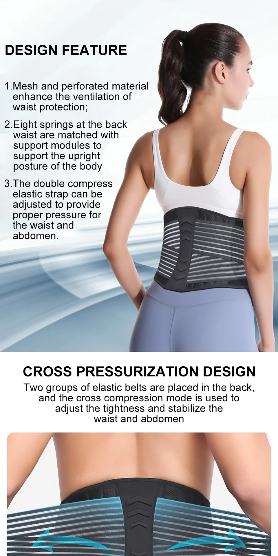 AOLIKES Adjustable Back Lumbar Support Belt