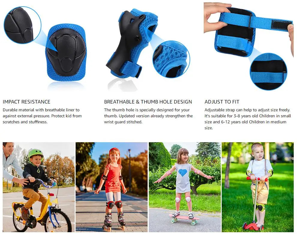 6pcs Kids Knee Pads and Elbow Pads Set,Knee Pads