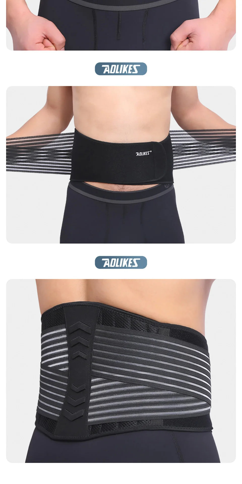 AOLIKES Adjustable Back Lumbar Support Belt