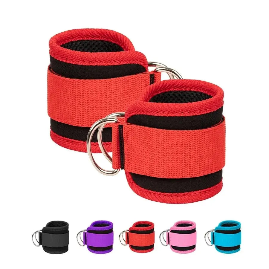 Fitness Ankle Straps Adjustable D-Ring Support